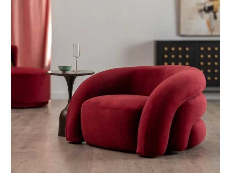 Designer armchair upholstered in velvet - DAVIDE