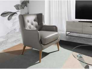Sillón chester tapizado en piel - DODO