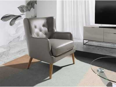 Fauteuil Chester tapissé de cuir - DODO
