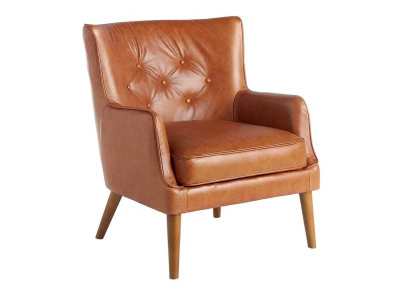 Fauteuil Chester tapissé de cuir - DODO