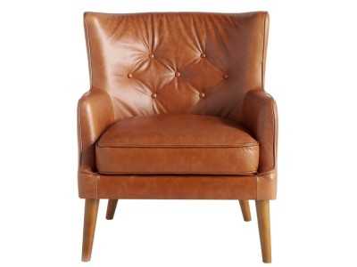 Fauteuil Chester tapissé de cuir - DODO