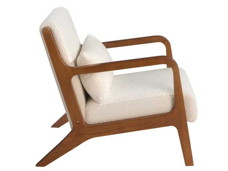Designer armchair in exposed wood - PAOLO
