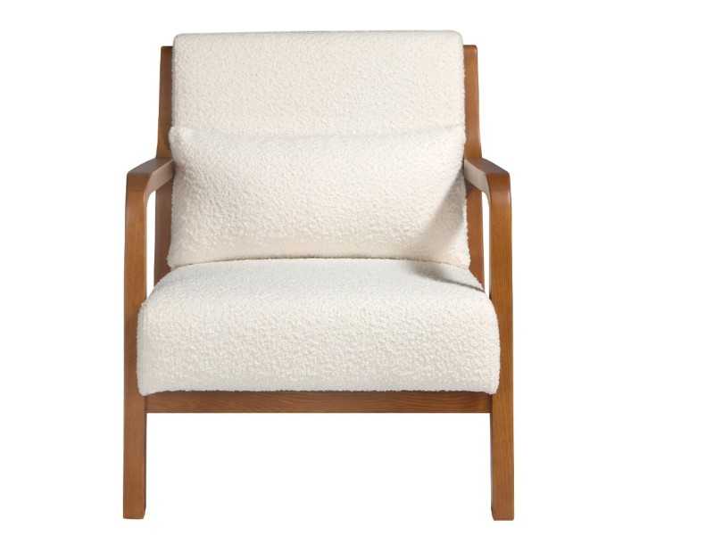 Designer armchair in exposed wood - PAOLO