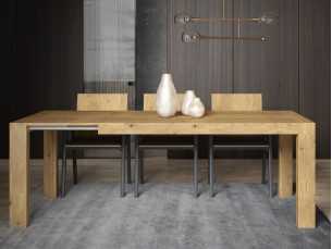 Extendable dining table in oak, walnut or lacquered - TREVISO