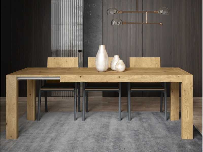 Extendable dining table in oak, walnut or lacquered - TREVISO
