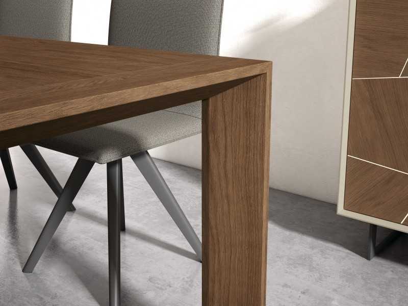 Table à manger extensible en chêne, noyer ou laqué - TREVISO