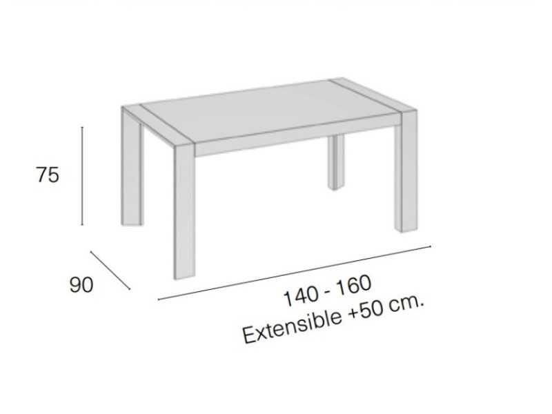 Table à manger extensible en chêne, noyer ou laqué - TREVISO