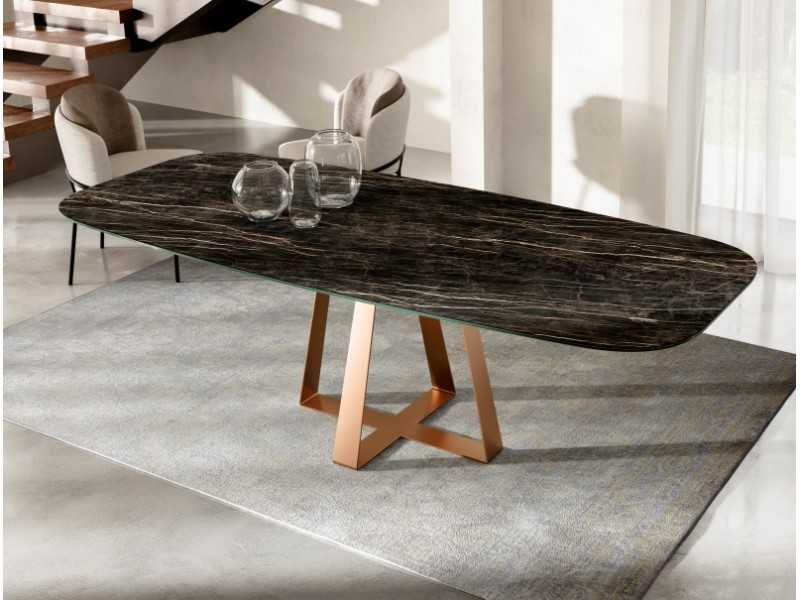 Dinning fixed table with ceramic top - ANASTASIE