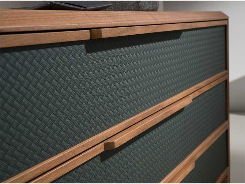 Chest of 3 drawers in walnut and PVC - NERA