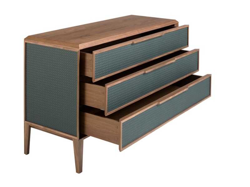 Chest of 3 drawers in walnut and PVC - NERA