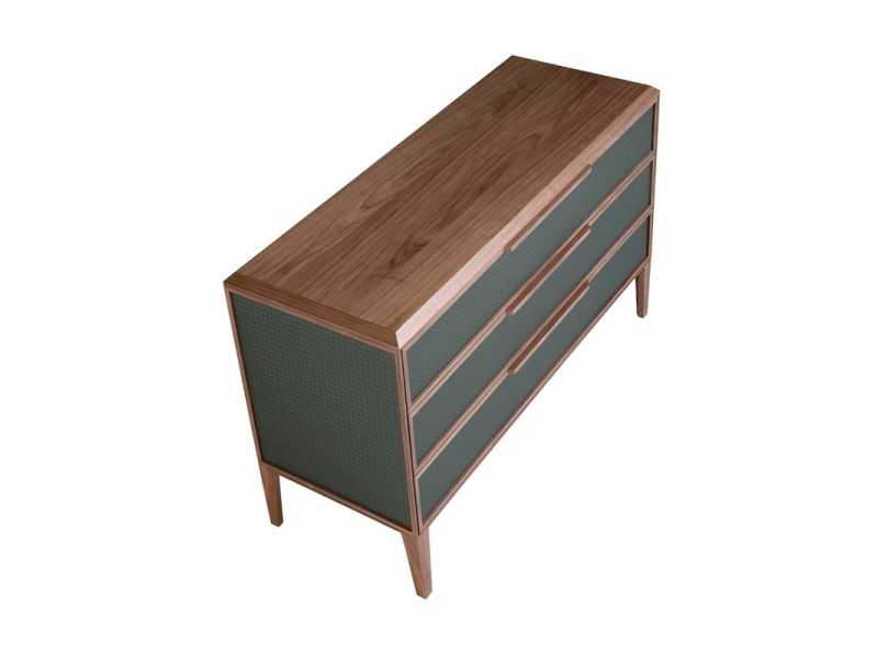 Chest of 3 drawers in walnut and PVC - NERA