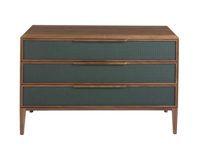 Chest of 3 drawers in walnut and PVC - NERA