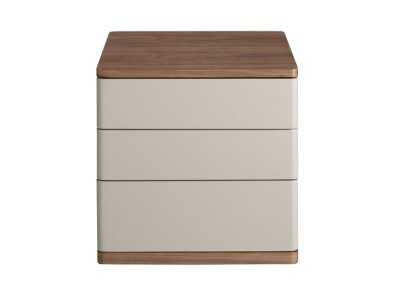 Lacquered bedside table with walnut top and base - DRUSILLA Lacquered bedside table with walnut top and base - DRUSILLA