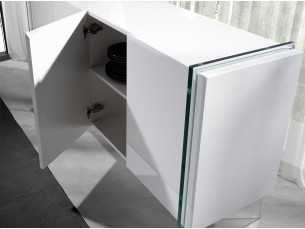Buffet laqué blanc et pieds en verre trempé - CORINTO BIANCO 2