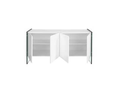 Buffet laqué blanc et pieds en verre trempé - CORINTO BIANCO Buffet laqué blanc et pieds en verre trempé - CORINTO BIANCO