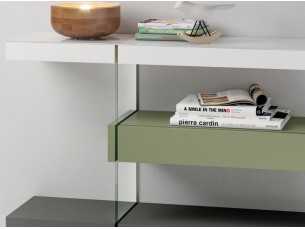 Designer lacquered console and tempered glass sides - DORBAN 2
