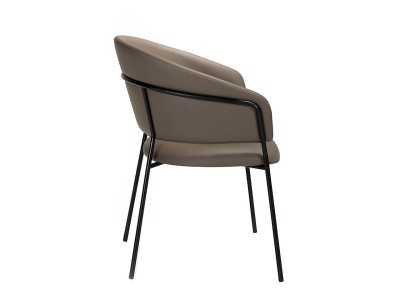 Chaise avec structure en acier inoxydable noir tapissé de cuir synthétique - LIVIRIANA