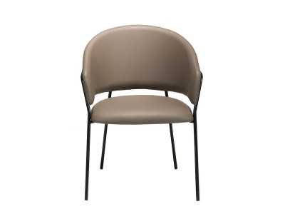 Chaise avec structure en acier inoxydable noir tapissé de cuir synthétique - LIVIRIANA