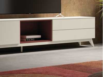 Mueble TV lacado con patas - POSITANO