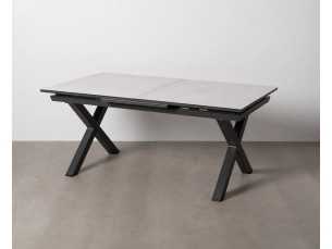 Table de jardin extensible avec plateau en porcelaine et structure en aluminium - HITZE