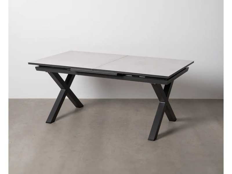 Mesa extensible para jardín con tapa porcelánico y estructura de aluminio - HITZE