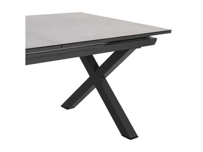 Table de jardin extensible avec plateau en porcelaine et structure en aluminium - HITZE