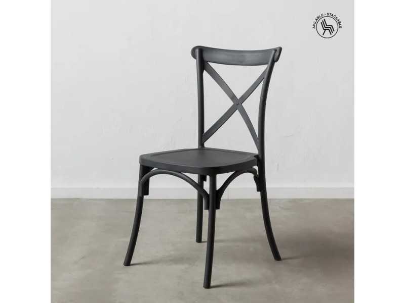 Dark gray garden chair - CHRISTA