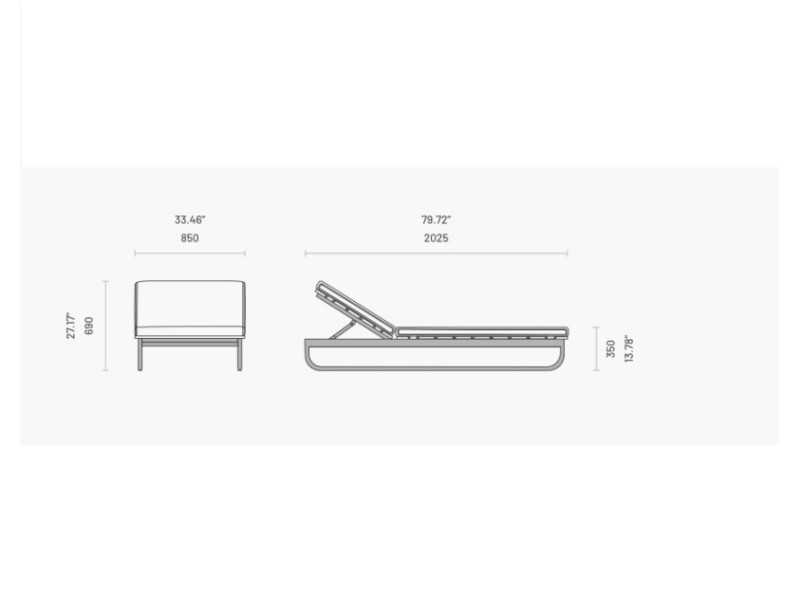Upholstered outdoor chaise longue - BALI