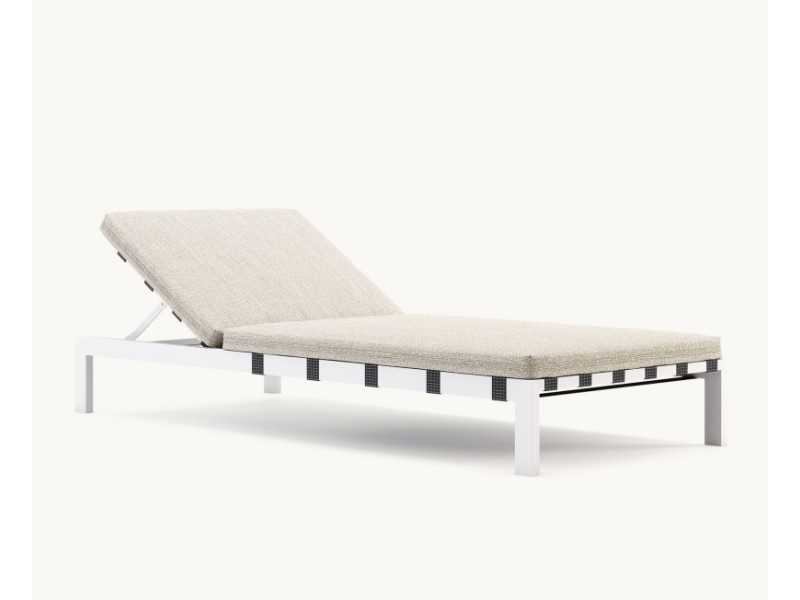 Upholstered outdoor chaise longue - BORA