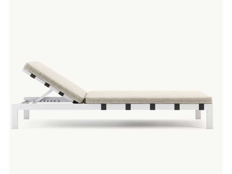 Upholstered outdoor chaise longue - BORA