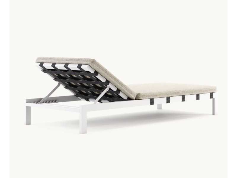 Upholstered outdoor chaise longue - BORA