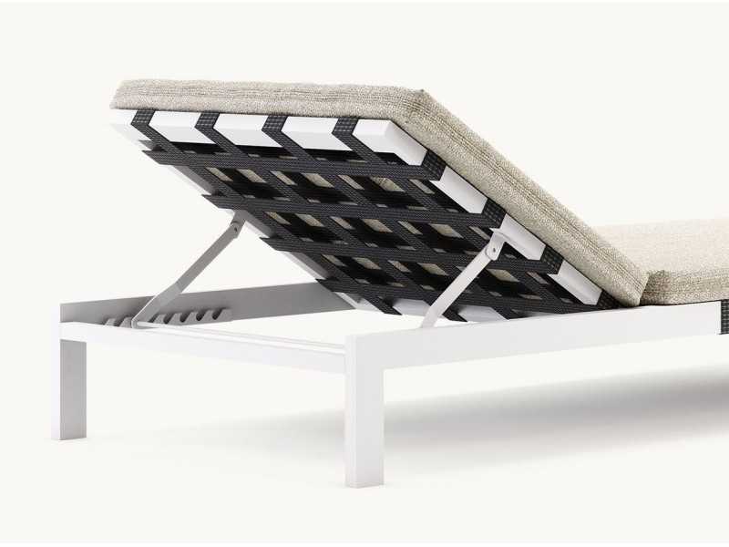 Upholstered outdoor chaise longue - BORA