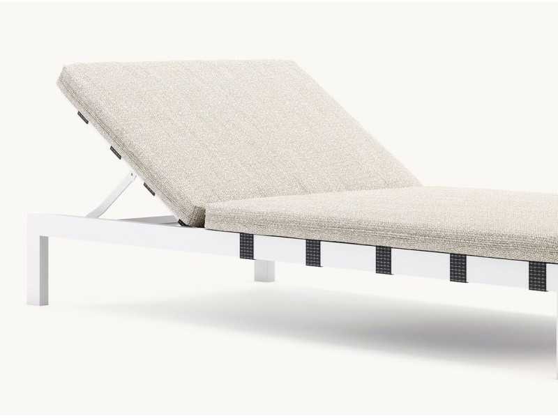 Upholstered outdoor chaise longue - BORA