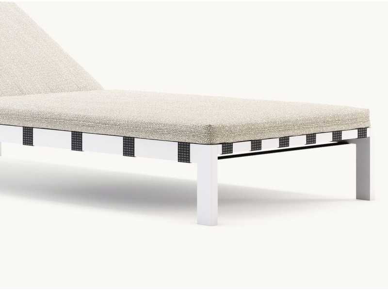 Upholstered outdoor chaise longue - BORA