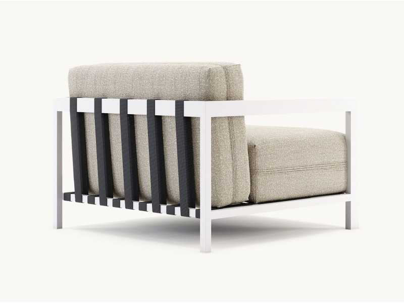 Sillón de exterior tapizado con estructura en acero inoxidable - BORA