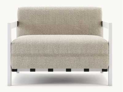 Sillón de exterior tapizado con estructura en acero inoxidable - BORA