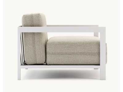 Sillón de exterior tapizado con estructura en acero inoxidable - BORA