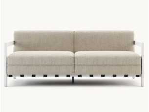 Upholstered outdoor sofa with stainless steel structure - BORA 2