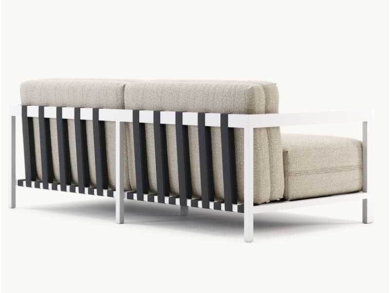 Upholstered outdoor sofa with stainless steel structure - BORA