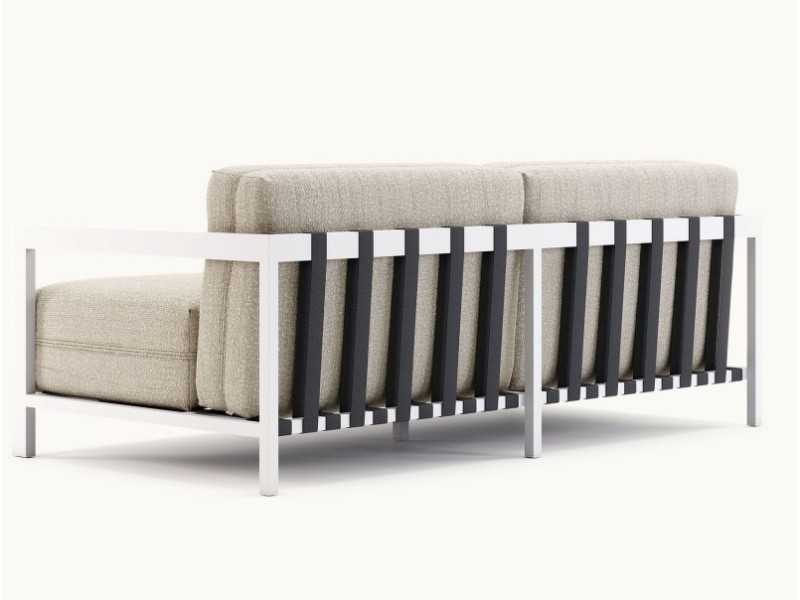 Upholstered outdoor sofa with stainless steel structure - BORA
