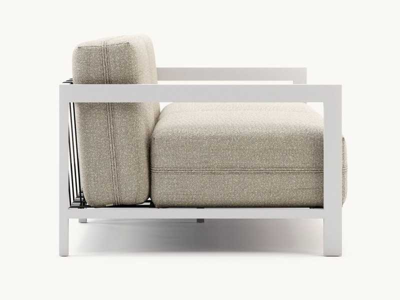 Upholstered outdoor sofa with stainless steel structure - BORA