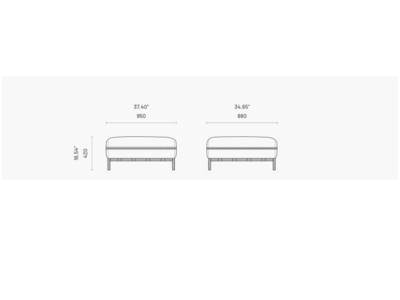 Upholstered outdoor pouff with stainless steel structure - BORA