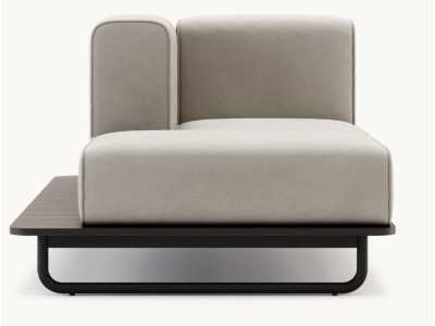 Chaise longue d'extérieur tapissé avec structure en acier inoxydable - BALI