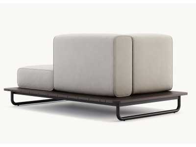 Chaise longue d'extérieur tapissé avec structure en acier inoxydable - BALI