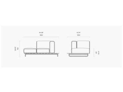 Chaise longue d'extérieur tapissé avec structure en acier inoxydable - BALI