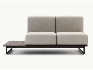 Canapé d'extérieur tapissé avec structure en acier inoxydable - BALI 2