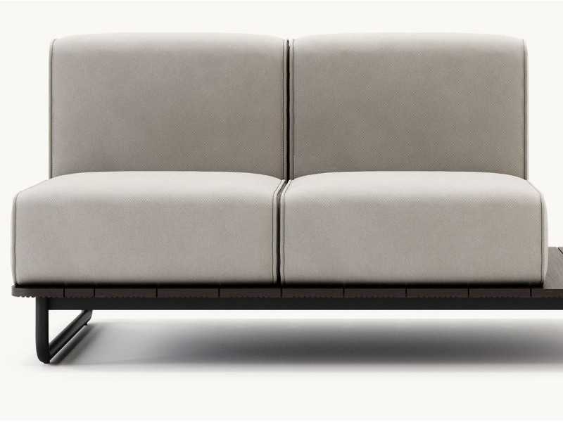 Upholstered outdoor sofa with stainless steel structure - BALI