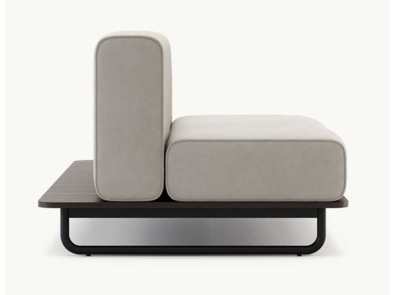 Upholstered outdoor sofa with stainless steel structure - BALI