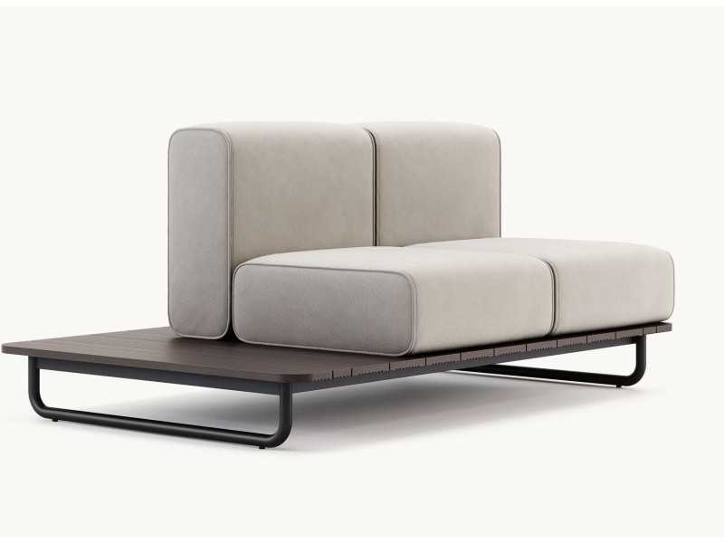 Sofá de exterior tapizado con estructura en acero inoxidable - BALI