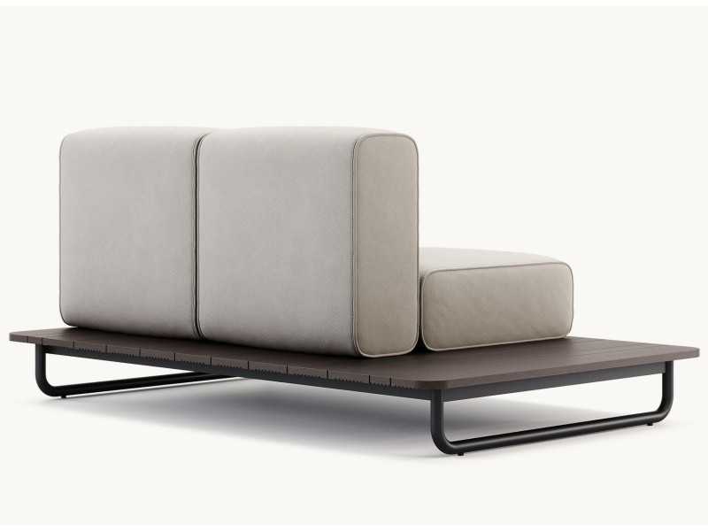 Upholstered outdoor sofa with stainless steel structure - BALI